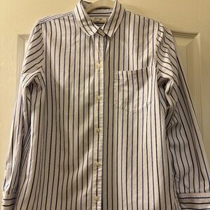 Madwell Shirt Women's Button Up Blue Stripped Size S #G9873